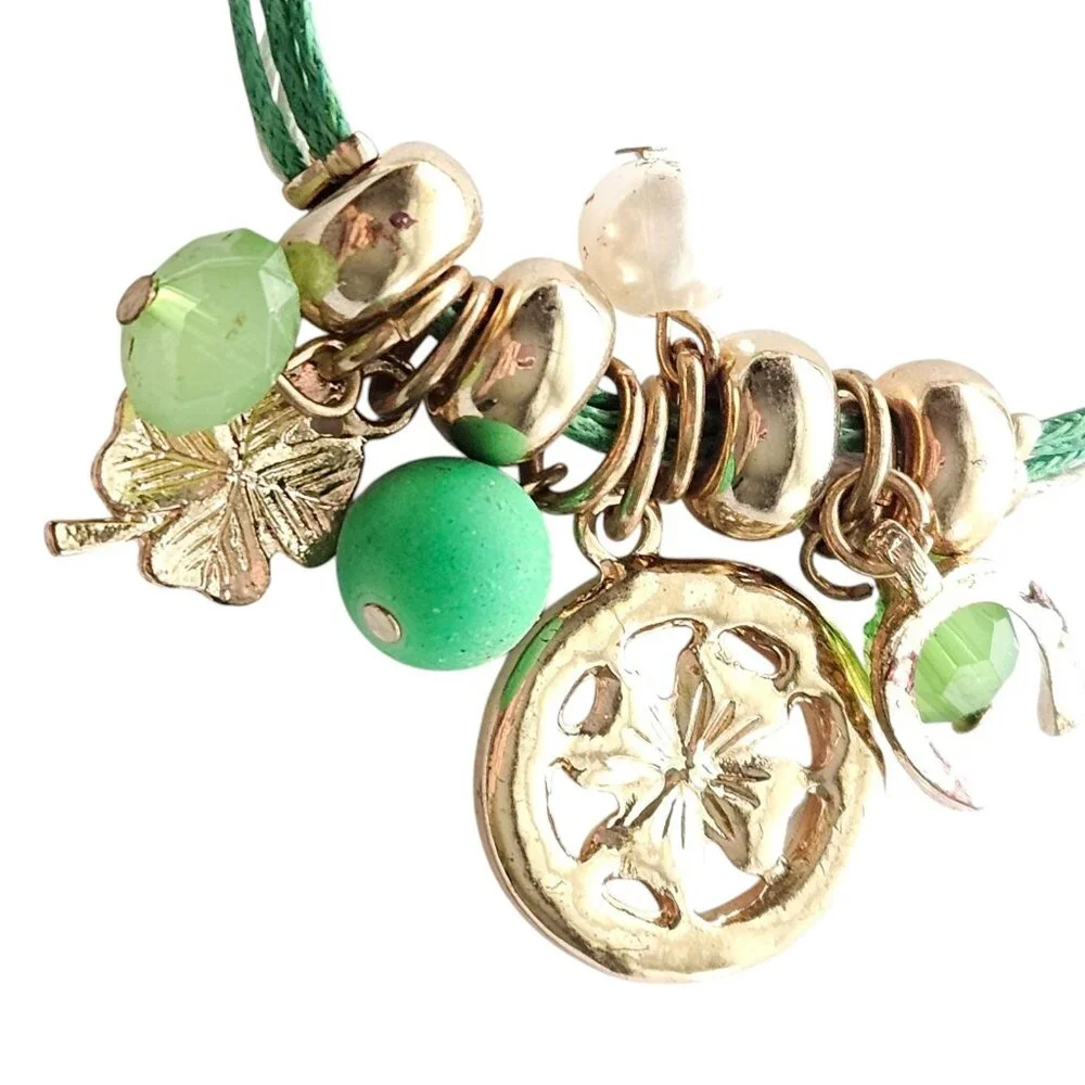 Charming Charlie St. Patrick's Day Bracelet - Lucky Horsehoe, 4 Leaf Clover
